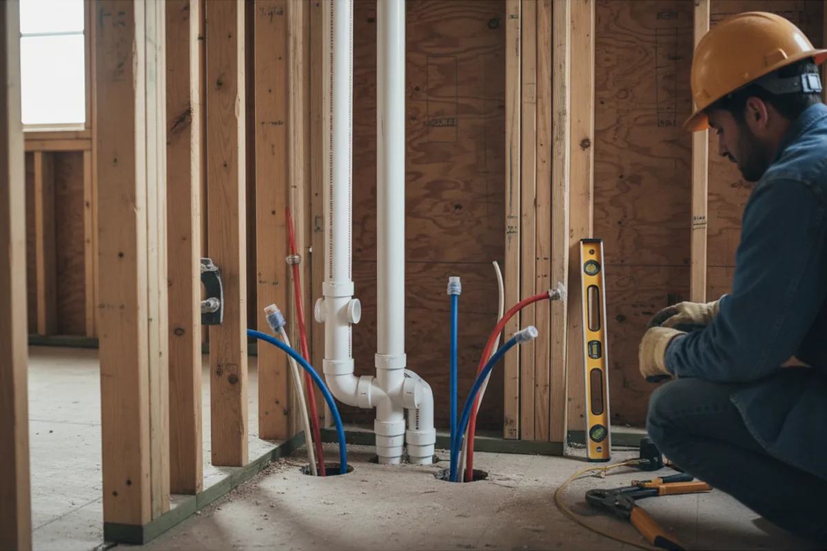 Drain and supply rough-in during Sump Pump Repair in Delhi